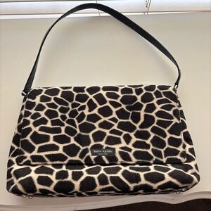 Kate Spade Black and Cream Patterned Shoulder Bag